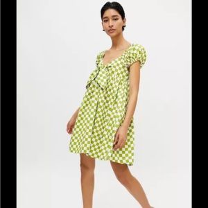 En Saison Checkered Baby Doll Mini Dress